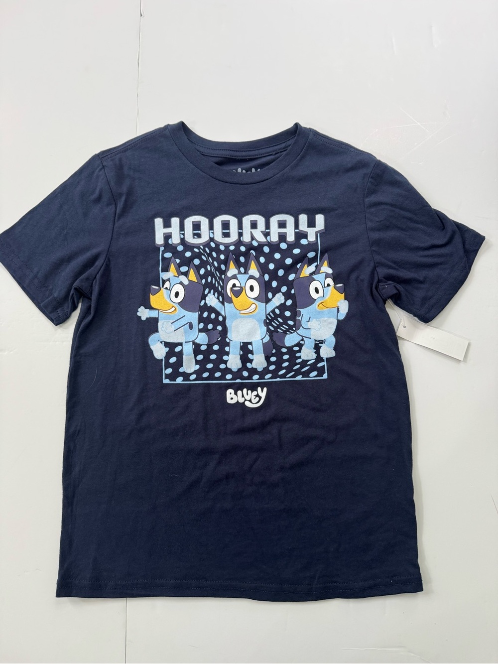 Bluey 'Hooray' Navy Kids Short-Sleeve Tee